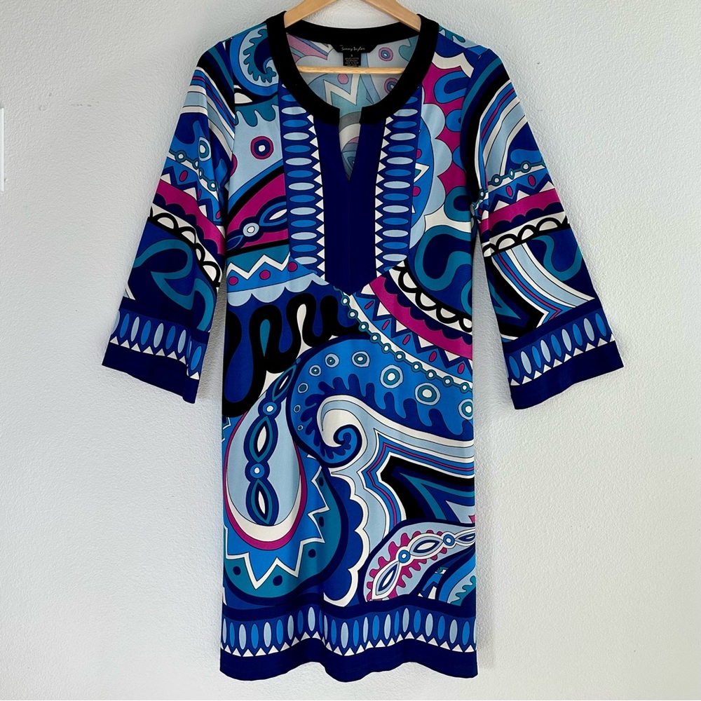 Sunny Taylor print dress in poly/spandex blend - Size Small